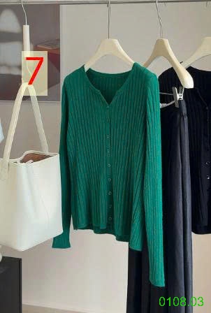 25HA0108.03 - ÁO CARDIGAN DỆT KIM GÂN CỔ V