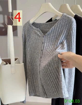 25HA0108.03 - ÁO CARDIGAN DỆT KIM GÂN CỔ V