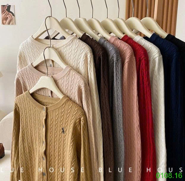 25HA0108.16 - ÁO LEN CARDIGAN THÊU HÌNH NGỰA