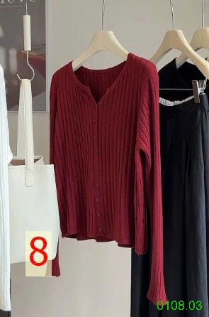 25HA0108.03 - ÁO CARDIGAN DỆT KIM GÂN CỔ V