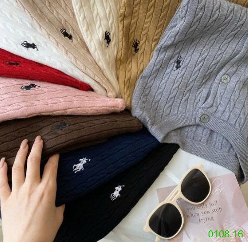 25HA0108.16 - ÁO LEN CARDIGAN THÊU HÌNH NGỰA