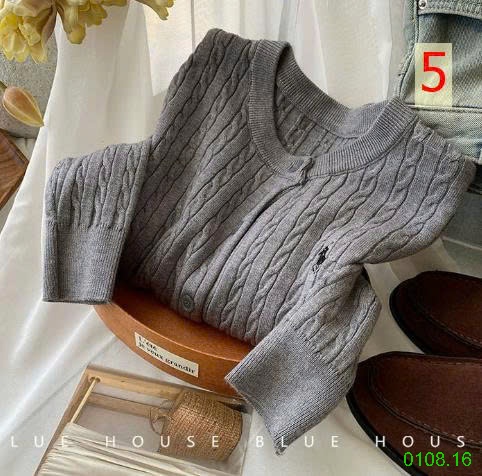 25HA0108.16 - ÁO LEN CARDIGAN THÊU HÌNH NGỰA