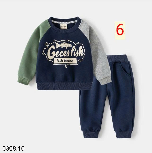 25HA0308.10 - BỘ NỈ BÉ TRAI HÃNG WELLKIDS
