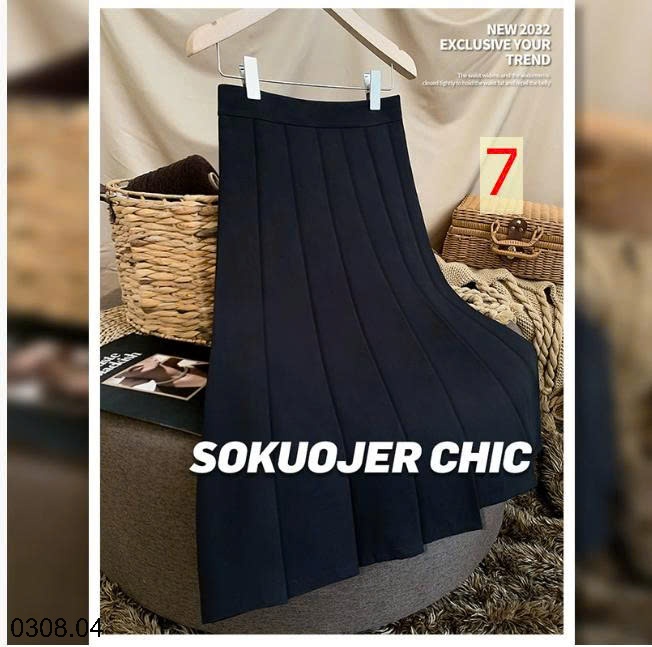 25HA0308.04 - CHÂN VÁY XẾP LY DÁNG DÀI