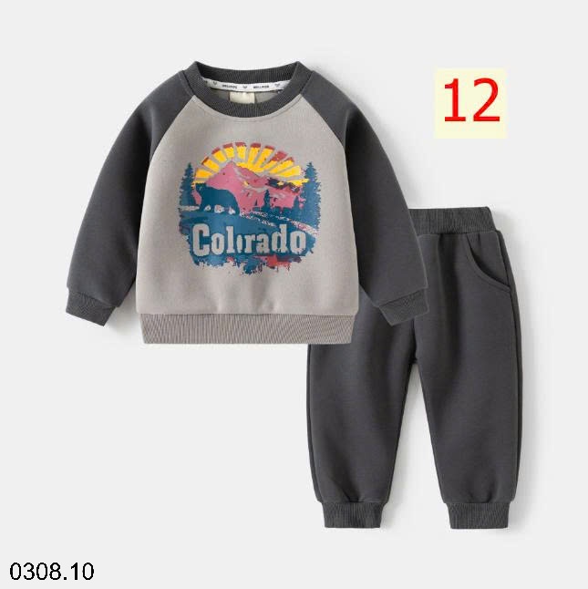 25HA0308.10 - BỘ NỈ BÉ TRAI HÃNG WELLKIDS