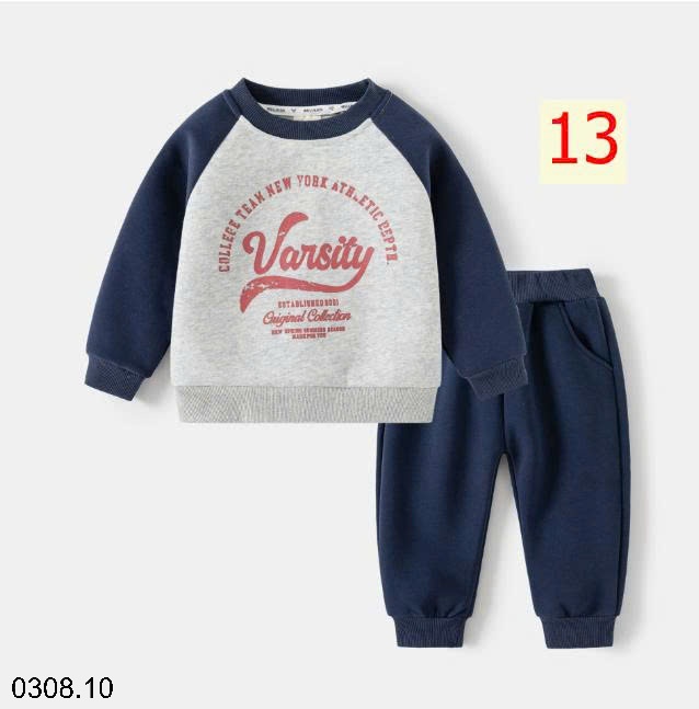 25HA0308.10 - BỘ NỈ BÉ TRAI HÃNG WELLKIDS