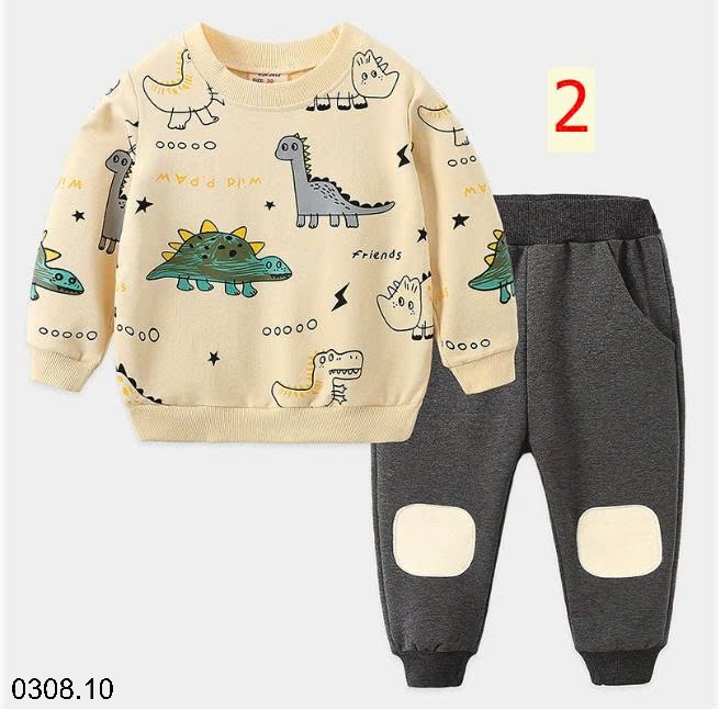 25HA0308.10 - BỘ NỈ BÉ TRAI HÃNG WELLKIDS