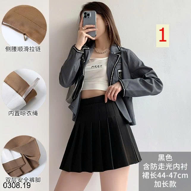 25HA0308.19 - CHÂN VÁY XẾP LY NỮ