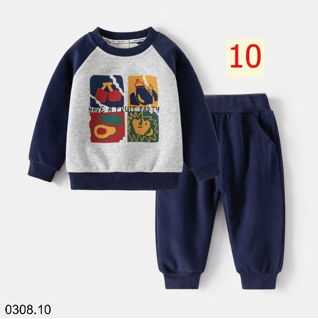 25HA0308.10 - BỘ NỈ BÉ TRAI HÃNG WELLKIDS