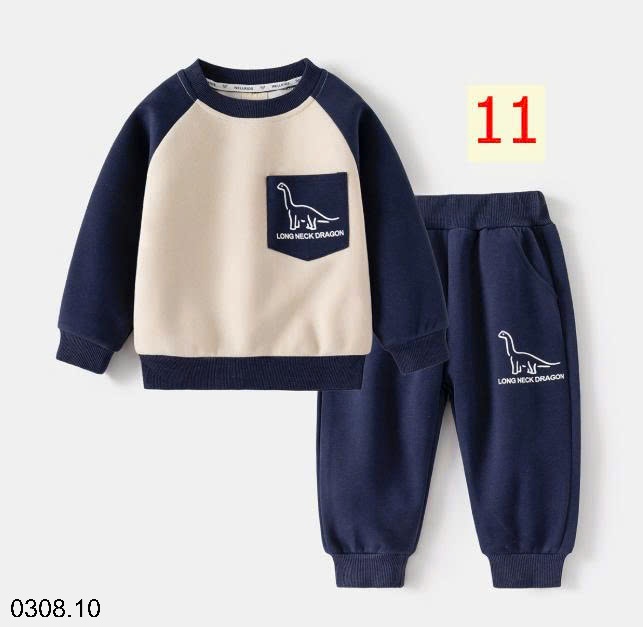 25HA0308.10 - BỘ NỈ BÉ TRAI HÃNG WELLKIDS