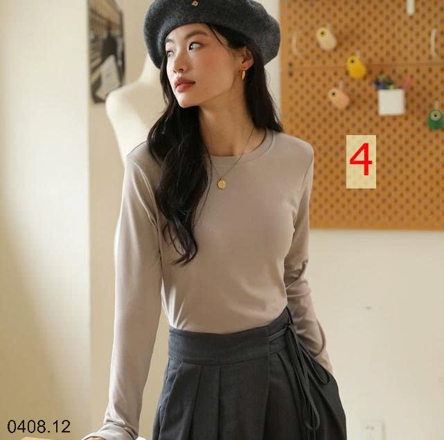 25HA0408.12 - ÁO THU ĐÔNG CỔ TRÒN NỮ