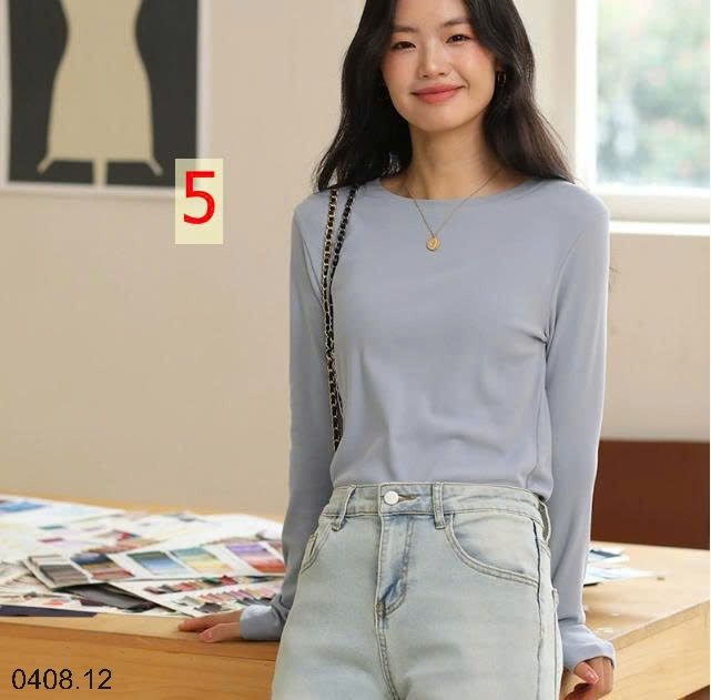 25HA0408.12 - ÁO THU ĐÔNG CỔ TRÒN NỮ