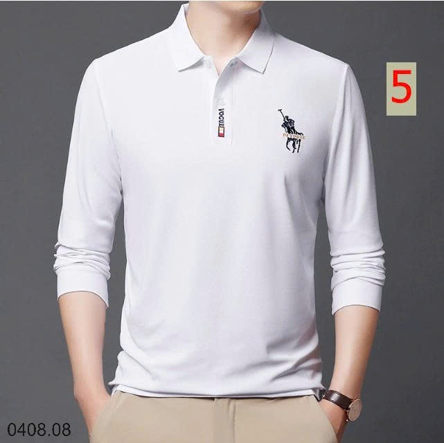 25HA0408.08 - ÁO POLO DÀI TAY THÊU HÌNH NGỰA