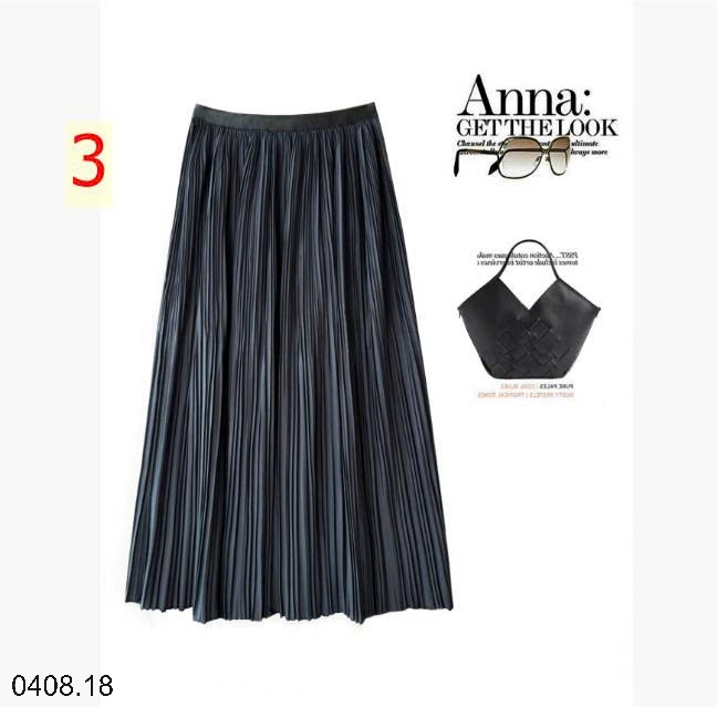 25HA0408.18 - CHÂN VÁY LỤA MIDI XẾP LY ANNA