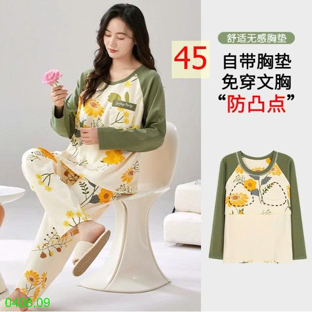 25HA0408.09 - BỘ THU ĐÔNG DÀI TAY KÈM BRA CHO NỮ