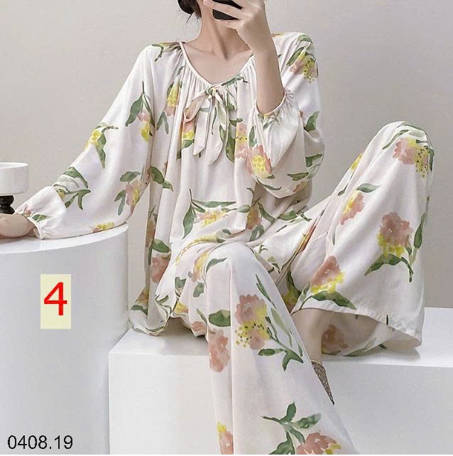 25HA0408.19 - BỘ DÀI NỮ CỔ TRÒN MẶC NHÀ