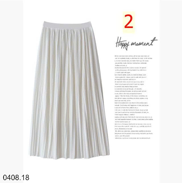 25HA0408.18 - CHÂN VÁY LỤA MIDI XẾP LY ANNA