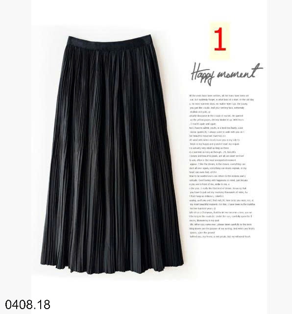 25HA0408.18 - CHÂN VÁY LỤA MIDI XẾP LY ANNA