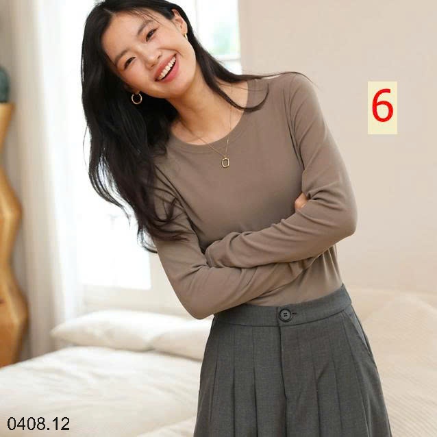 25HA0408.12 - ÁO THU ĐÔNG CỔ TRÒN NỮ