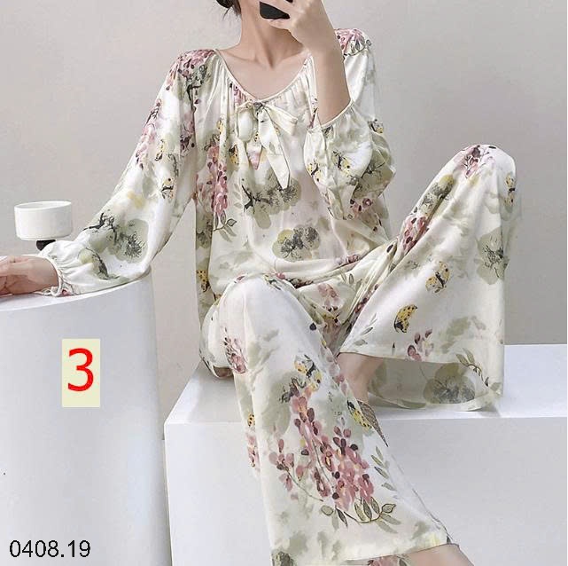 25HA0408.19 - BỘ DÀI NỮ CỔ TRÒN MẶC NHÀ