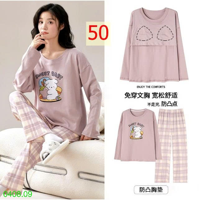 25HA0408.09 - BỘ THU ĐÔNG DÀI TAY KÈM BRA CHO NỮ