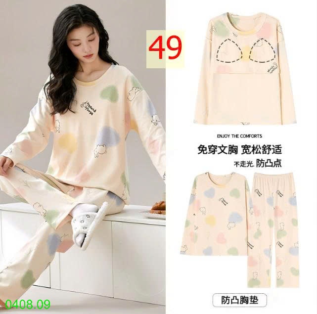 25HA0408.09 - BỘ THU ĐÔNG DÀI TAY KÈM BRA CHO NỮ