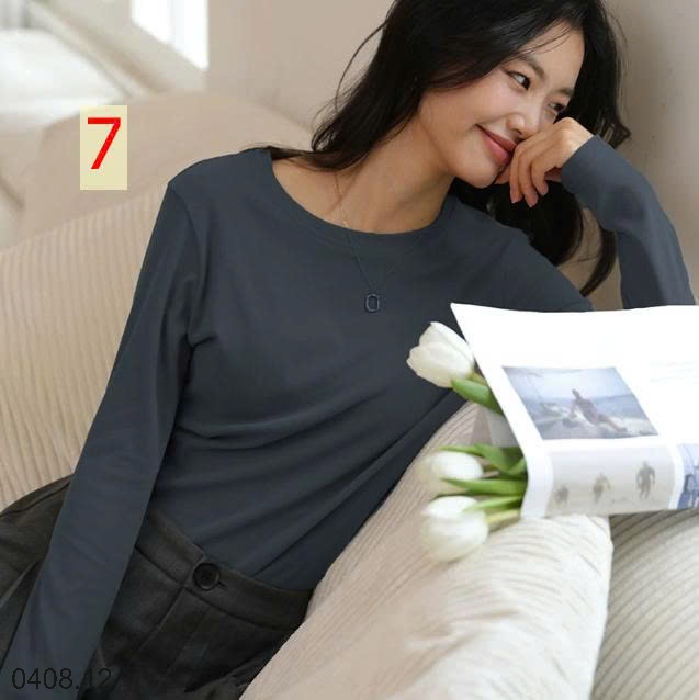 25HA0408.12 - ÁO THU ĐÔNG CỔ TRÒN NỮ
