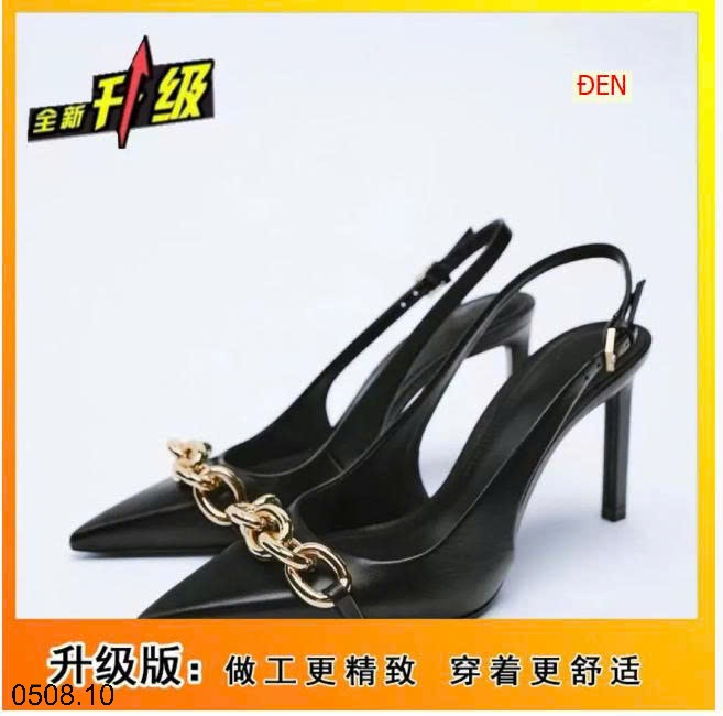 25HA0508.10 - GIÀY MŨI NHỌN CAO GÓT DÂY XÍCH