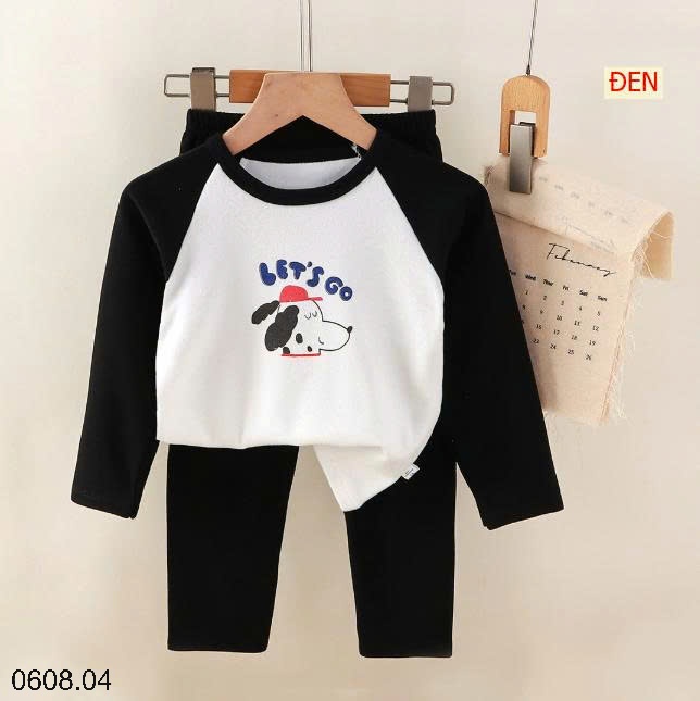 25HA0608.04 - SET 2 BỘ NỈ THU ĐÔNG MẶC NHÀ CHO BÉ YÊU