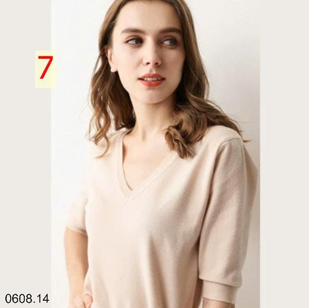25HA0608.14 - ÁO LEN CỔ V TAY LỠ MÙA THU