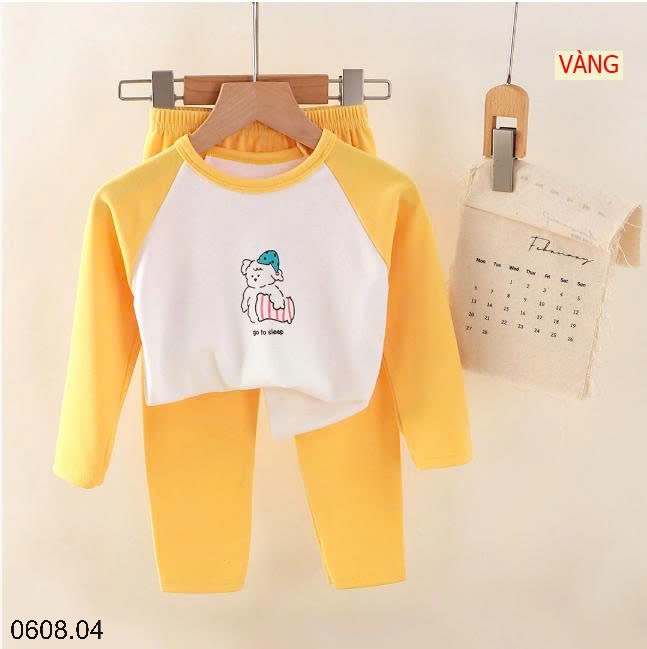 25HA0608.04 - SET 2 BỘ NỈ THU ĐÔNG MẶC NHÀ CHO BÉ YÊU