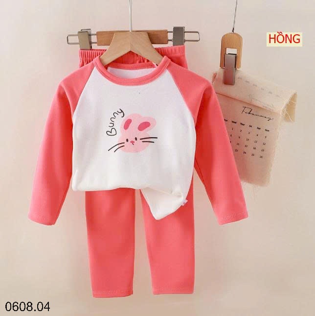 25HA0608.04 - SET 2 BỘ NỈ THU ĐÔNG MẶC NHÀ CHO BÉ YÊU