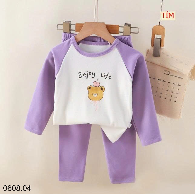 25HA0608.04 - SET 2 BỘ NỈ THU ĐÔNG MẶC NHÀ CHO BÉ YÊU