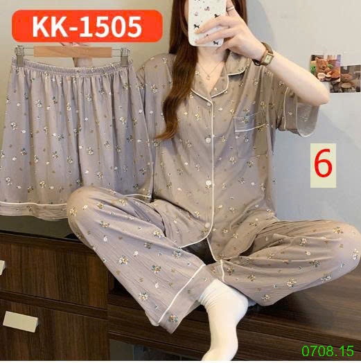 25HA0708.15 - SET BỘ MẶC NHÀ 3 CHI TIẾT CHO NỮ