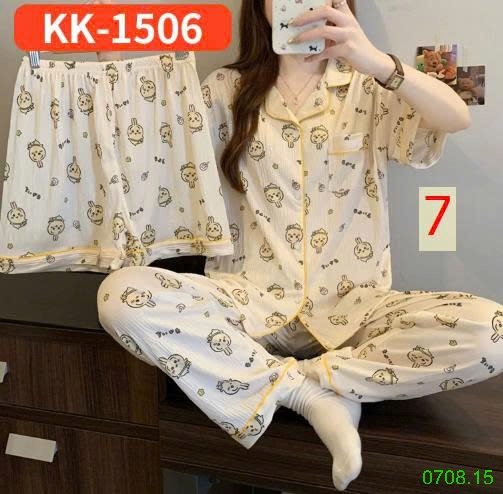 25HA0708.15 - SET BỘ MẶC NHÀ 3 CHI TIẾT CHO NỮ