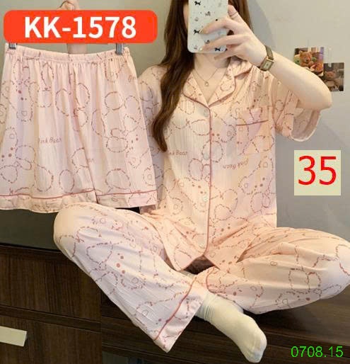 25HA0708.15 - SET BỘ MẶC NHÀ 3 CHI TIẾT CHO NỮ