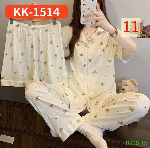 25HA0708.15 - SET BỘ MẶC NHÀ 3 CHI TIẾT CHO NỮ