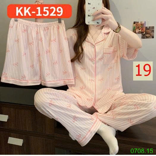 25HA0708.15 - SET BỘ MẶC NHÀ 3 CHI TIẾT CHO NỮ