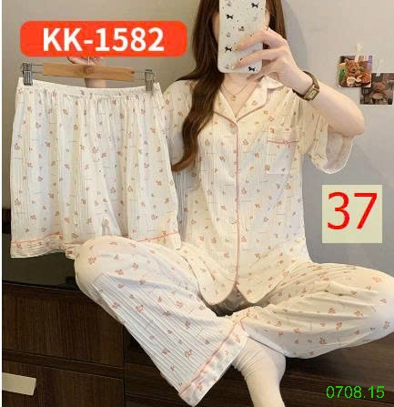 25HA0708.15 - SET BỘ MẶC NHÀ 3 CHI TIẾT CHO NỮ