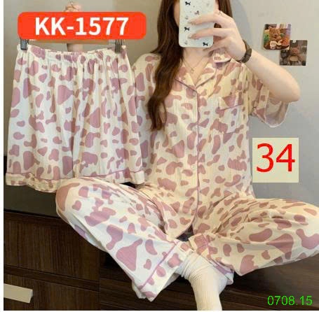 25HA0708.15 - SET BỘ MẶC NHÀ 3 CHI TIẾT CHO NỮ