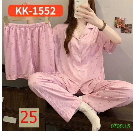25HA0708.15 - SET BỘ MẶC NHÀ 3 CHI TIẾT CHO NỮ