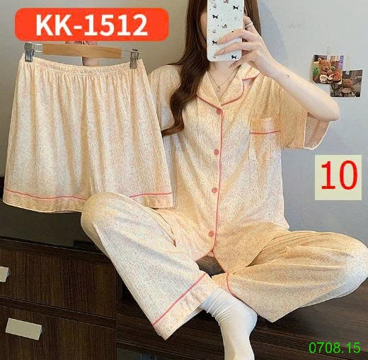 25HA0708.15 - SET BỘ MẶC NHÀ 3 CHI TIẾT CHO NỮ