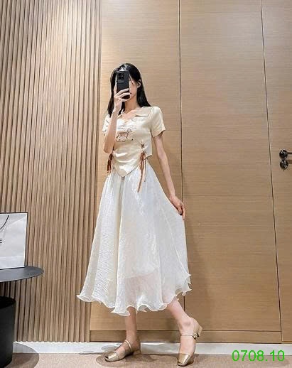 25HA0708.10 - GIÀY MARRY JANE QUAI ĐÍNH HOA TRÀ