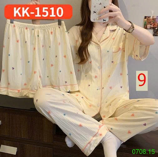 25HA0708.15 - SET BỘ MẶC NHÀ 3 CHI TIẾT CHO NỮ