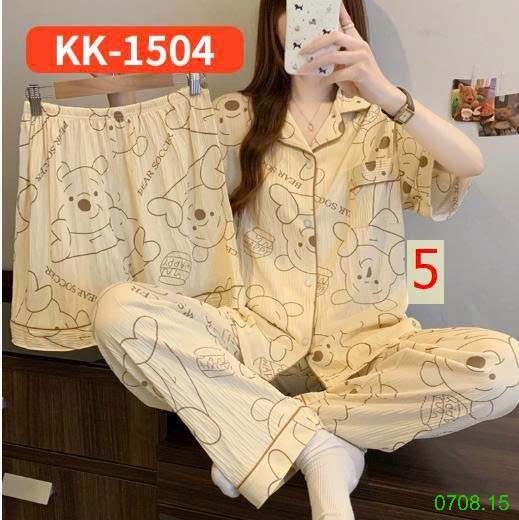 25HA0708.15 - SET BỘ MẶC NHÀ 3 CHI TIẾT CHO NỮ