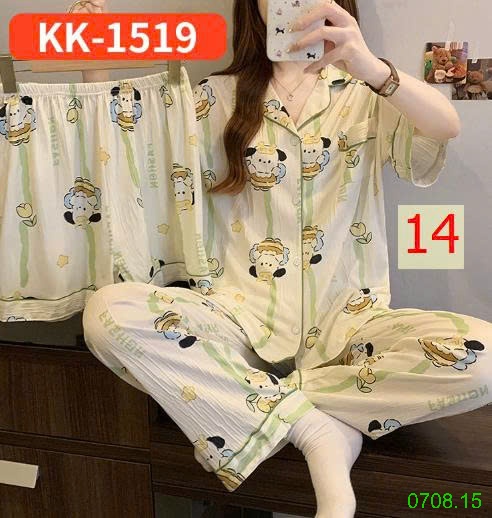 25HA0708.15 - SET BỘ MẶC NHÀ 3 CHI TIẾT CHO NỮ