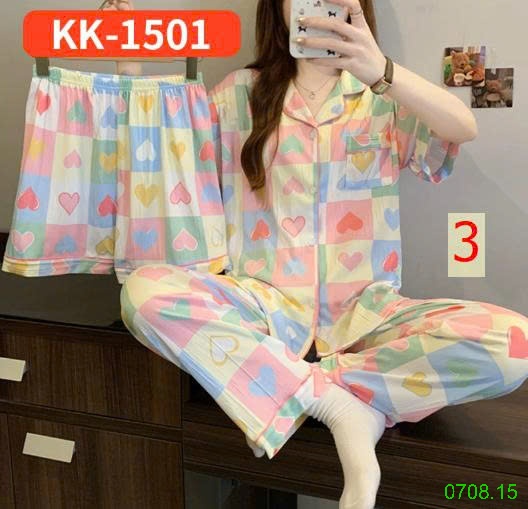 25HA0708.15 - SET BỘ MẶC NHÀ 3 CHI TIẾT CHO NỮ