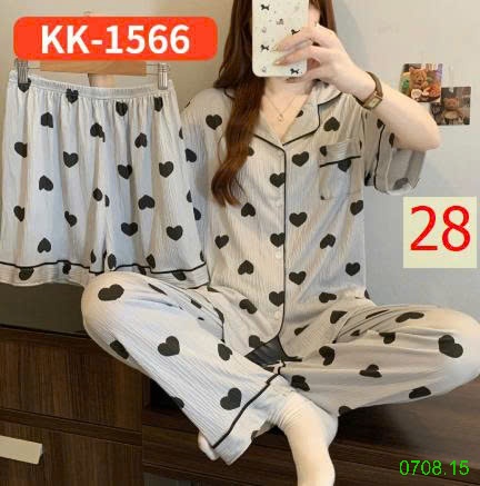 25HA0708.15 - SET BỘ MẶC NHÀ 3 CHI TIẾT CHO NỮ