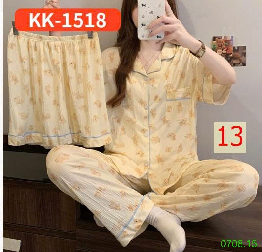 25HA0708.15 - SET BỘ MẶC NHÀ 3 CHI TIẾT CHO NỮ