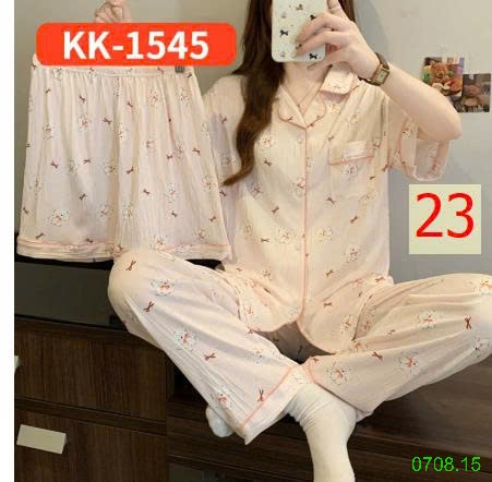 25HA0708.15 - SET BỘ MẶC NHÀ 3 CHI TIẾT CHO NỮ